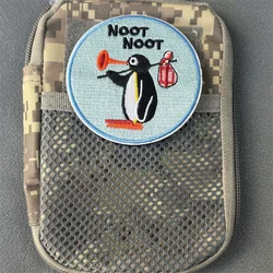 Parche "cute pingüino", insignia de moral táctica, gancho bordado y bucle, mochila, ropa, accesorios decorativos, pegatina, brazalete