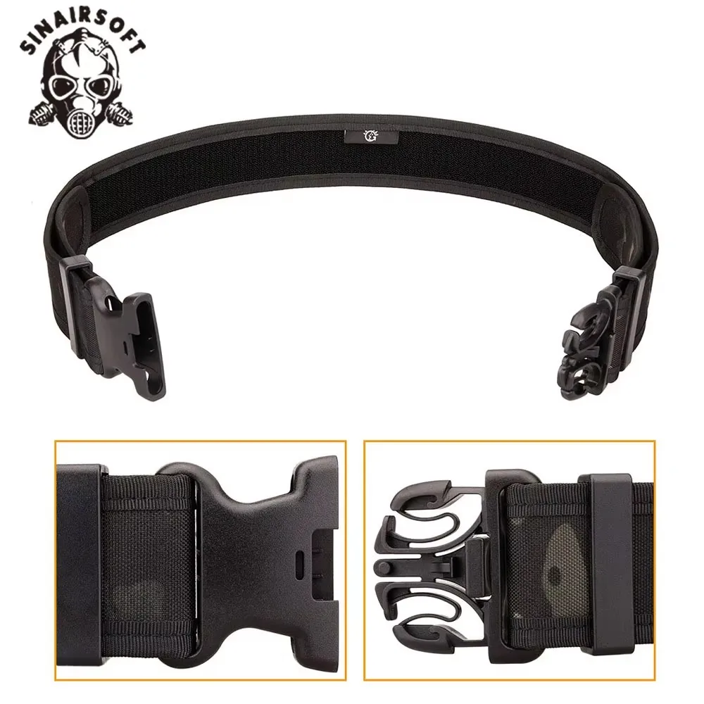 Cinturón táctico Molle de nailon con doble hebilla, cinturón ajustable de entrenamiento resistente, accesorios de caza - imagen 4