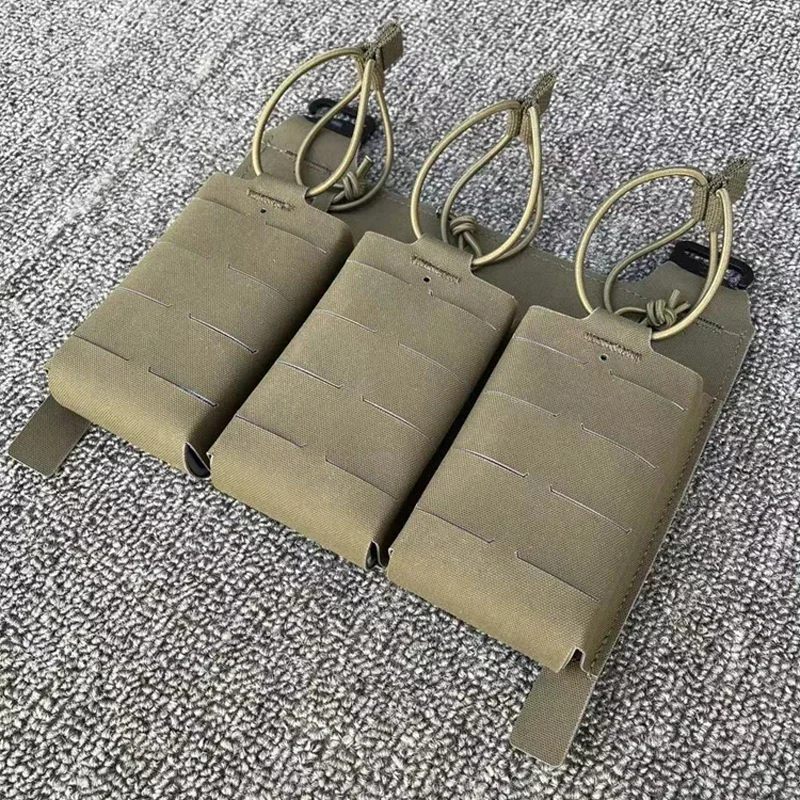 Bolsa táctica para revistas, Panel de corte láser Airsoft 5,56, bolsa Triple para revistas, chaleco, soporte para cargador Multicam Mag - imagen 5