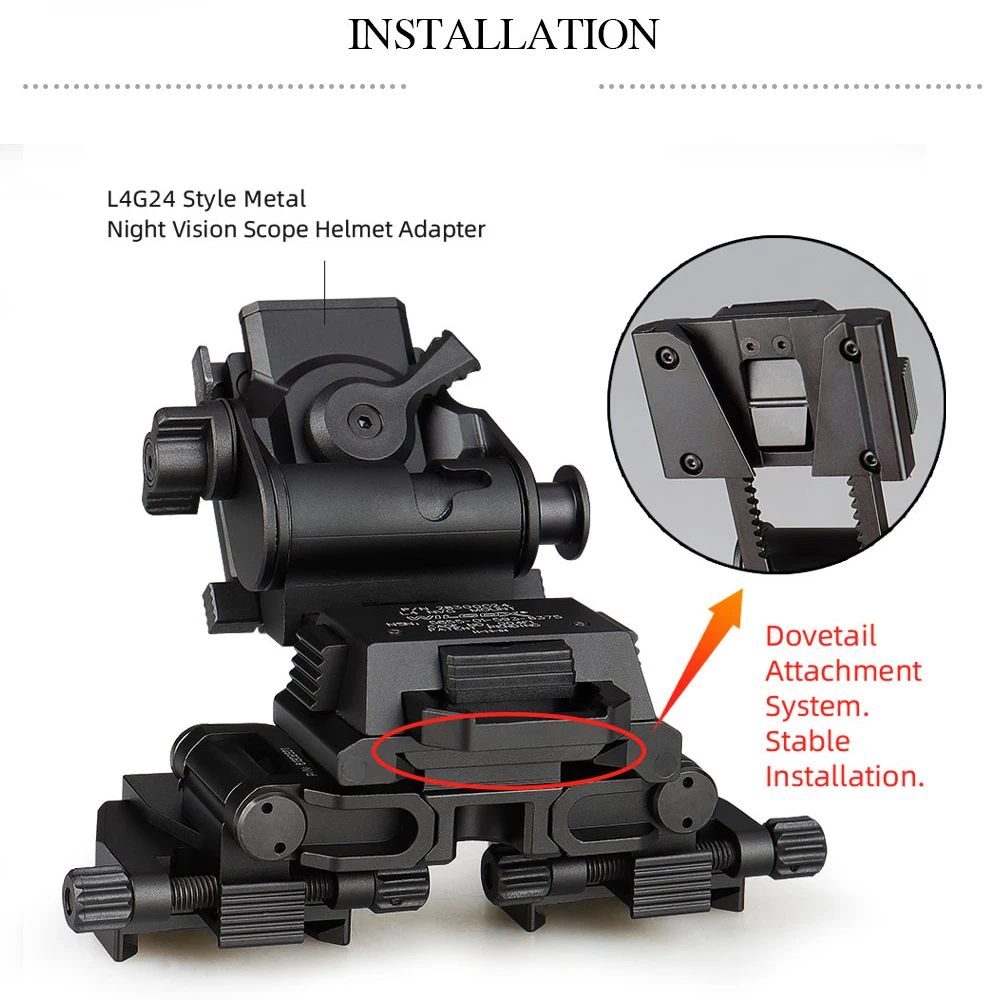 Gafas de visión nocturna PVS14, binoculares Rhino, puente, brazos NVG, montaje fuerte para casco rápido L4 G24 - imagen 3