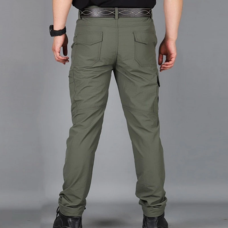 Pantalones Cargo táctiles de verano para hombre, pantalón informal impermeable de secado rápido con múltiples bolsillos, para trabajo al aire libre, correr, 5XL - imagen 4