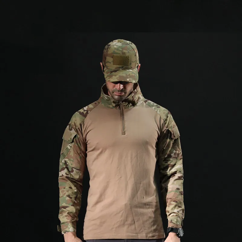 Camisas casuales para hombre, camisa de manga larga de camuflaje del ejército militar, transpirable, deportes, senderismo, ropa de trabajo al aire libre, Tops tácticos - imagen 5