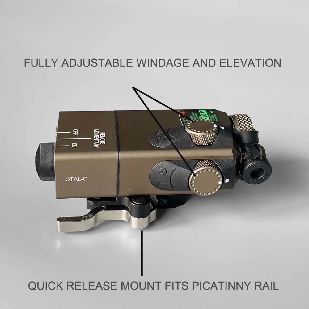 Láser de puntería táctica de compensación OTAL-C, láser IR clásico, verde, ajuste a cero, montaje HT, riel Picatinny - imagen 5