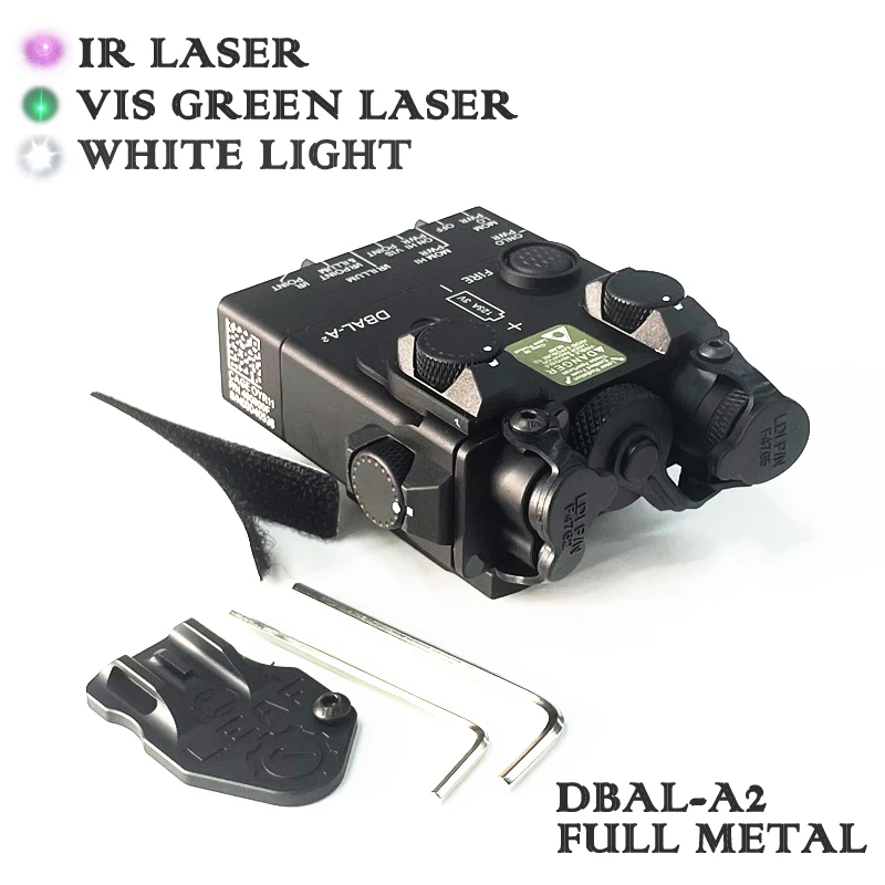 Luz láser infrarroja para Airsoft, DBAL-A2 de Metal completo, verde, vista Avanzada 2, haz doble Visible/IR, PEQ-15A de puntería - imagen 2
