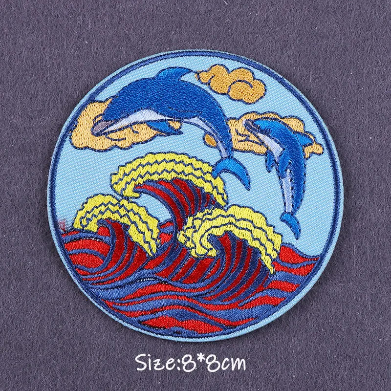 Parches bordados para planchar en la ropa, pintura de paisaje, Parche de Van Gogh para ropa, accesorios de insignia de rayas de chaqueta - imagen 5