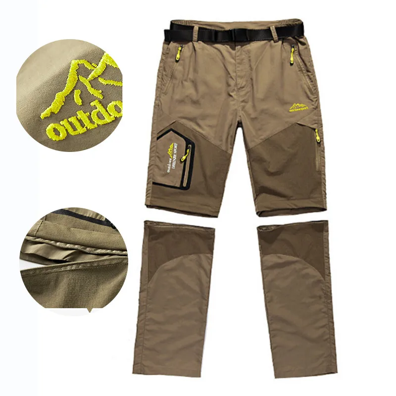 Pantalones Cargo para hombre, Shorts de secado rápido desmontables, tácticos, transpirables, elásticos, para senderismo - imagen 3