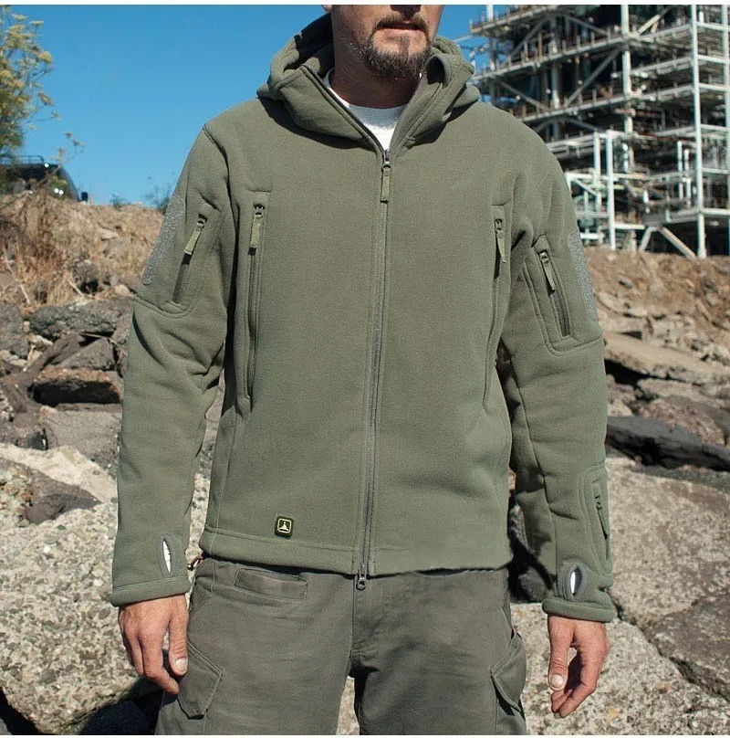 Chaqueta táctica militar con capucha para hombre, abrigo térmico de lana suave para deportes al aire libre, senderismo, caza, combate, Camping, ejército, EE. UU., Invierno - imagen 4
