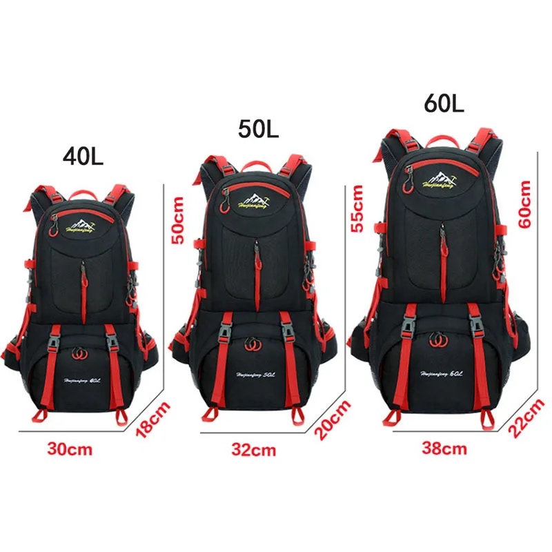 40L 50L 60L escalada al aire libre senderismo bolsas impermeables antidesgaste mochila deportiva de gran capacidad hombres mujeres Camping mochila de montaña - imagen 5