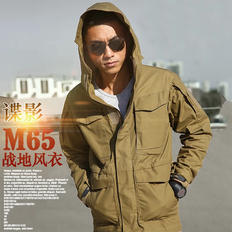M65 UK US Army Clothes-cortavientos táctico informal para hombre, abrigo impermeable para piloto de vuelo, Sudadera con capucha, chaqueta de campo militar, invierno, otoño - imagen 5