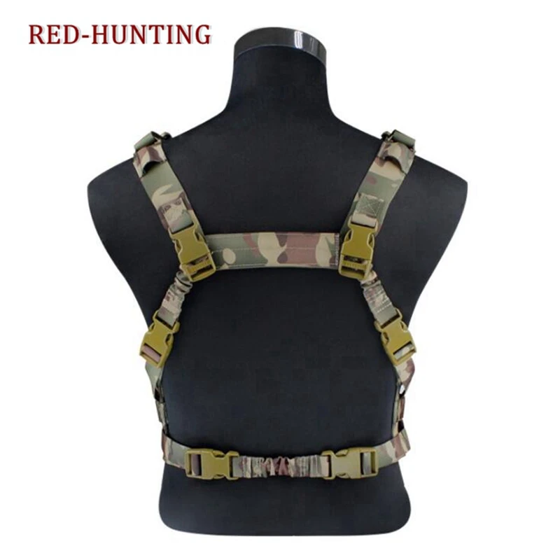 Chaleco militar de caza para Airsoft, equipo de pecho de munición, sistema MOLLE táctico extraíble, equipo de pecho de perfil bajo - imagen 3