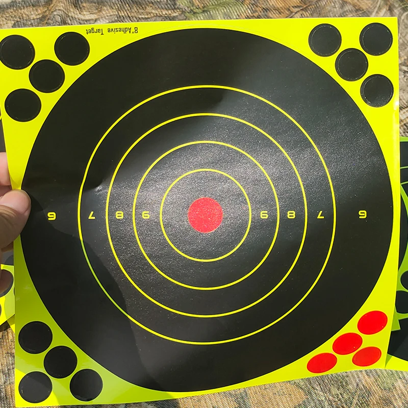 Pegatina de puntos de objetivo de caza, 20 piezas, Rifles de pistola, pegatinas de tiro redondas, pegatinas autoadhesivas de 8 pulgadas - imagen 2