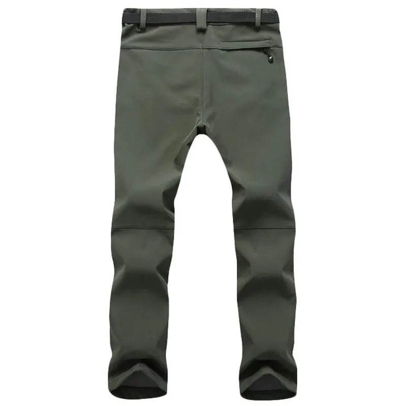 Pantalones de chándal cortavientos para hombre, pantalones tácticos elásticos impermeables, informales, gruesos, cálidos, de lana, piel de tiburón, Invierno - imagen 4