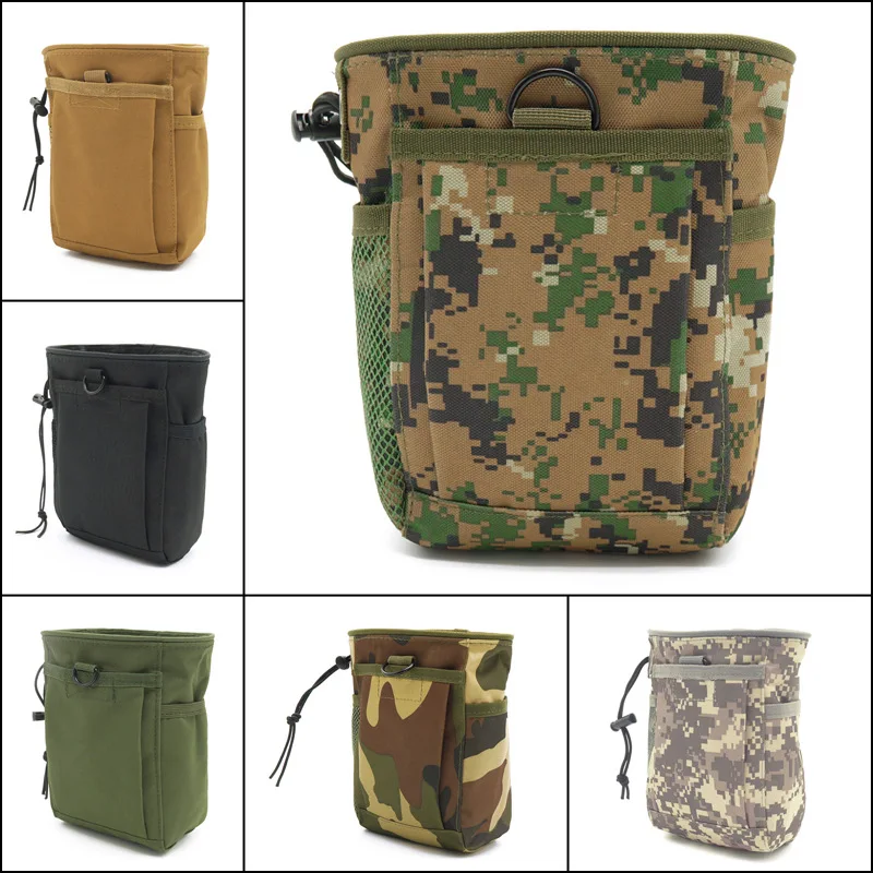 Bolsa de cartucho para exteriores Airsoft, bolsa de cintura duradera con cordón para caza, táctica, Oxford, para acampar, EDC Molle - imagen 2