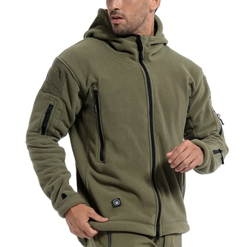 Chaqueta táctica militar con capucha para hombre, abrigo térmico de lana suave para deportes al aire libre, senderismo, caza, combate, Camping, ejército, EE. UU., Invierno - imagen 3