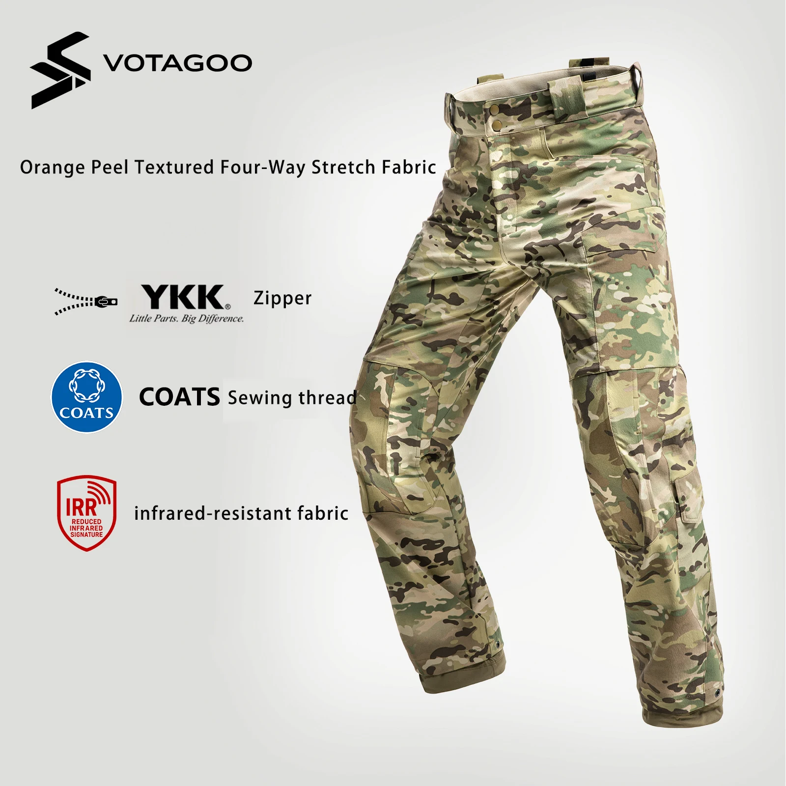 VOTAGOO Pantalon Táctico Hombres Infrarrojo 4 Ways Stretch para Outdoor