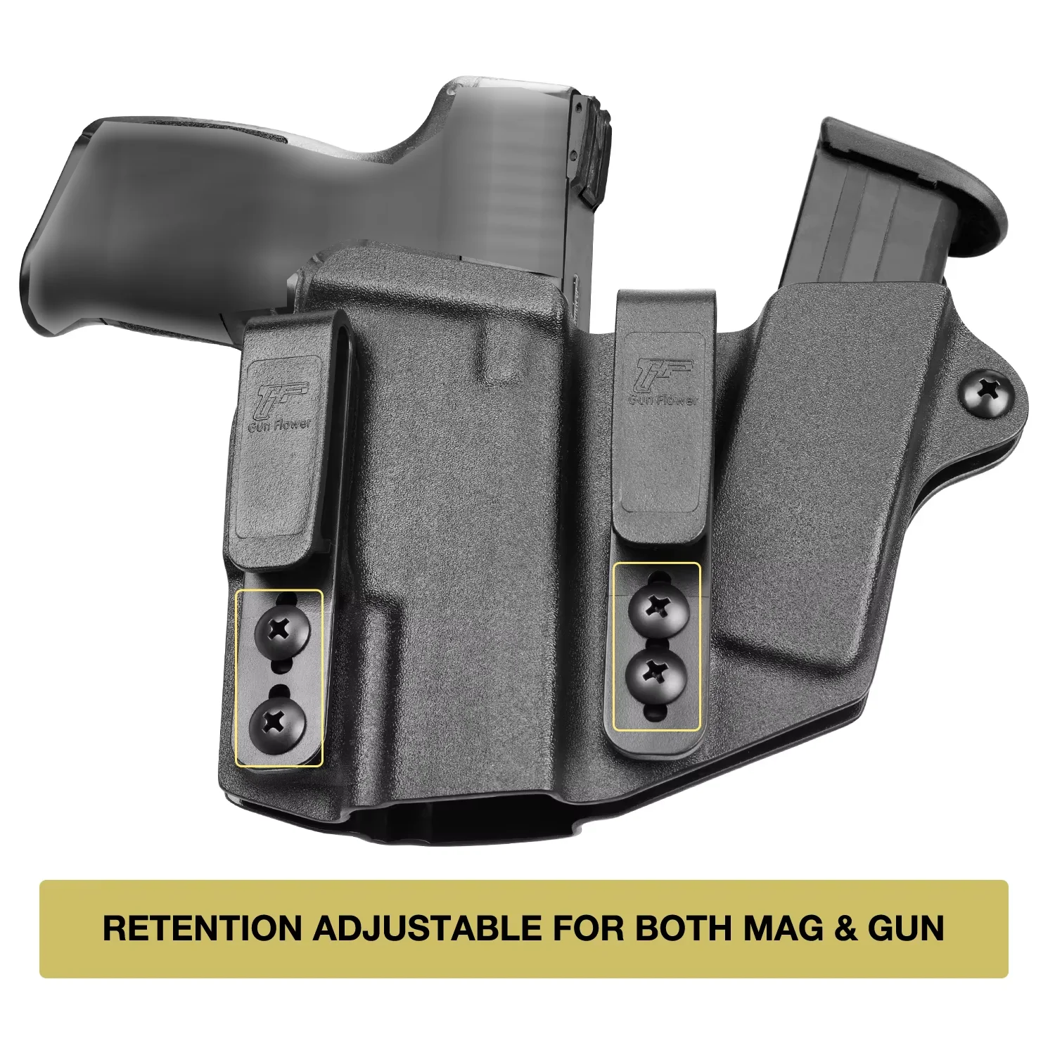 Glock G19/G19X/G17 Funda Sidecar Kydex IWB con porta cargadores derecha - imagen 5