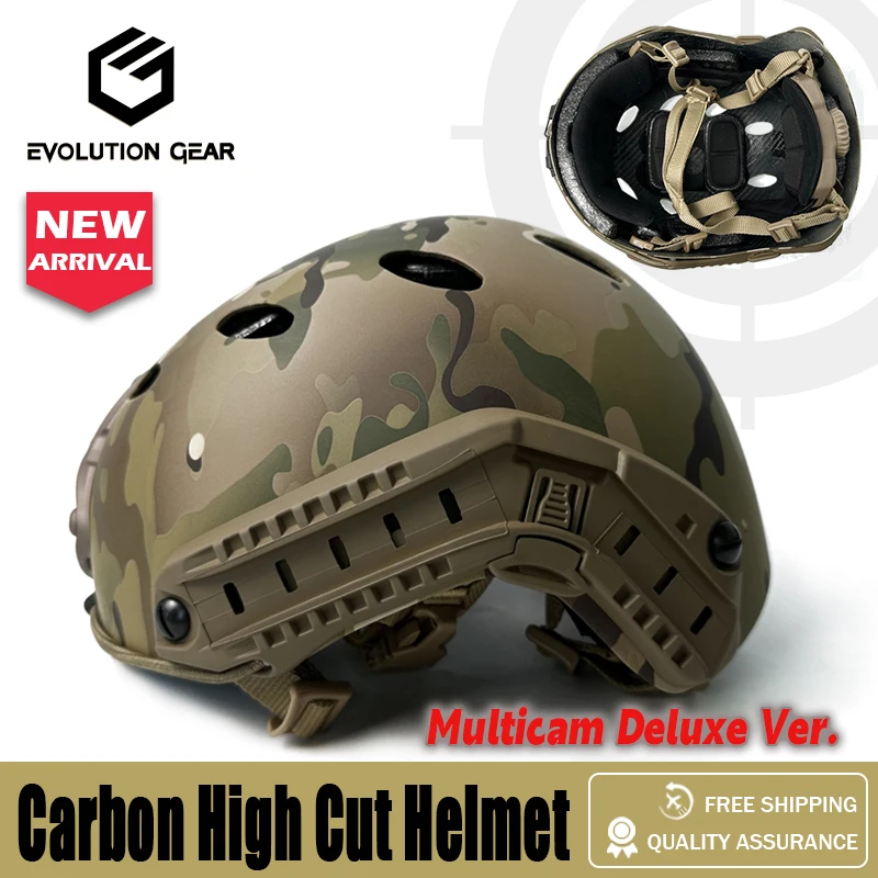 Casco Táctico High Cut EvolutionGear Carbono Multicam Militar