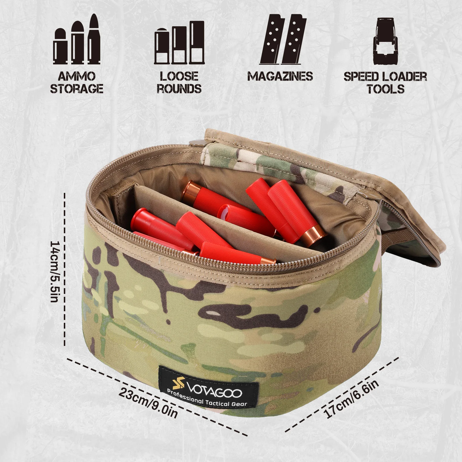VOTAGOO Bolsa táctica para munición, transporte de pistola y rifle - imagen 3