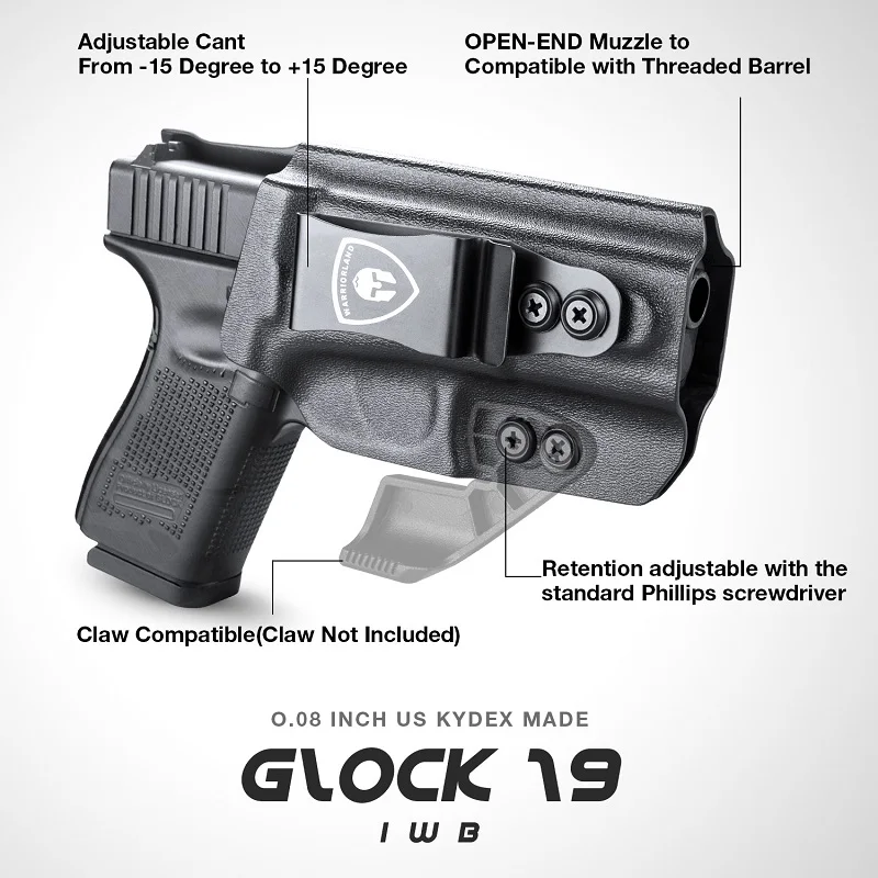Funda Kydex IWB Glock 19 Sig P365 mano derecha con clip de cinturón - imagen 4