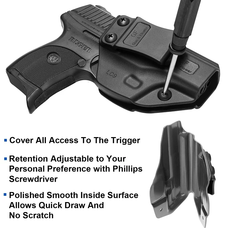 Funda IWB Ruger LC9 LC9S LC380 EC9S EC9 clic polímero mano derecha - imagen 5