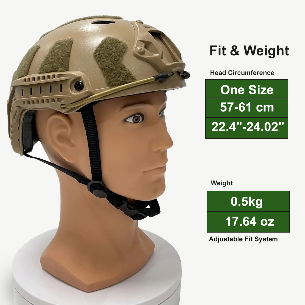 Casco táctico FAST ABS con paneles gancho y bucle para airsoft - imagen 3