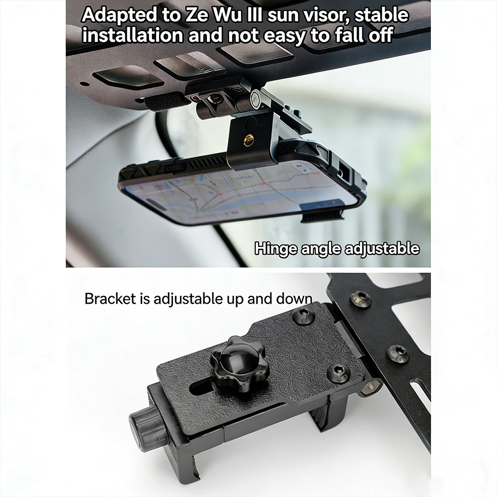 Soporte táctico teléfono Molle con visera solar ajustable aluminio - imagen 2