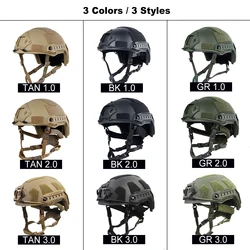 Casco táctico FAST con rieles laterales y panel velcro – Airsoft