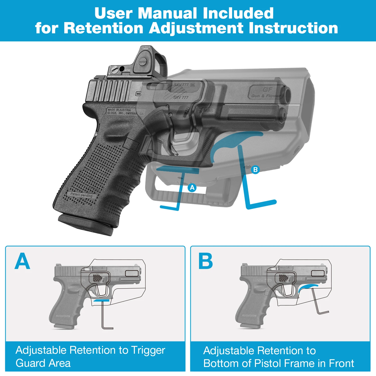 Funda OWB universal para pistolas tácticas - imagen 4