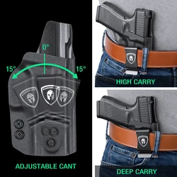 Funda Kydex IWB Glock 19 Sig P365 mano derecha con clip de cinturón