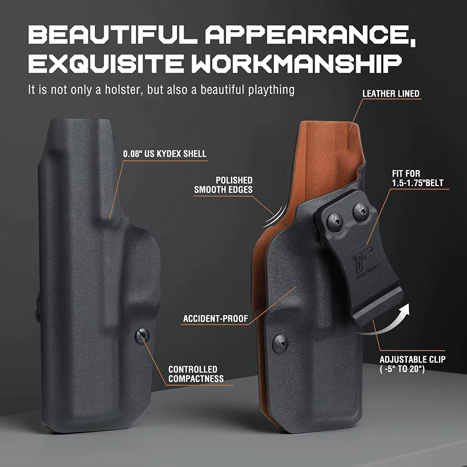 Funda interior de cuero IWB para Glock G19 y G17, G43 43X, y más - imagen 4