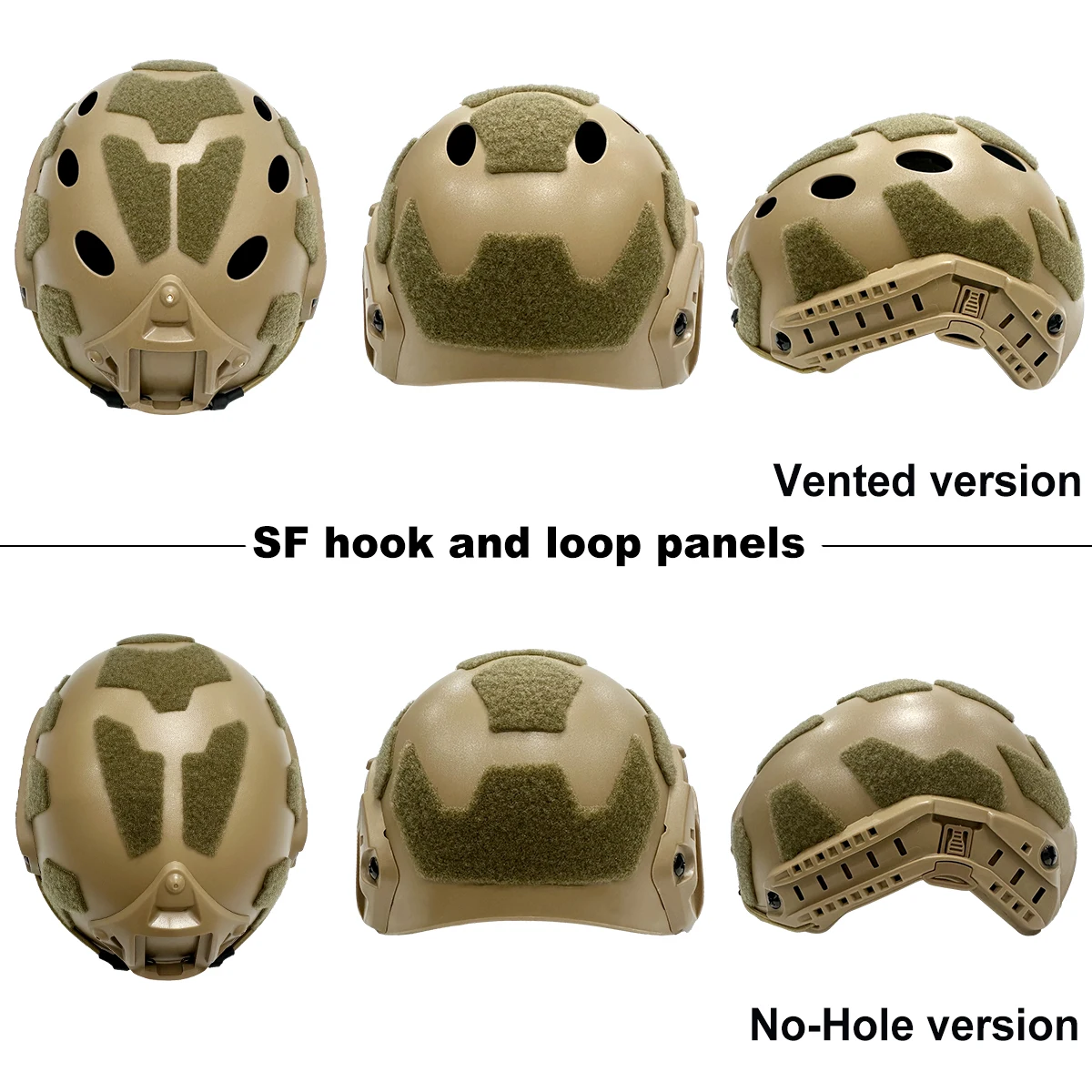 Casco táctico FAST ABS con paneles gancho y bucle para airsoft