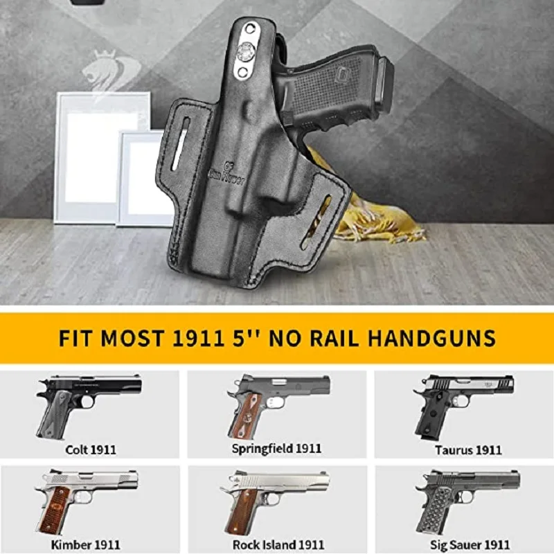 Colt 1911 funda táctica OWB cuero grano completo diestra pulgar - imagen 5