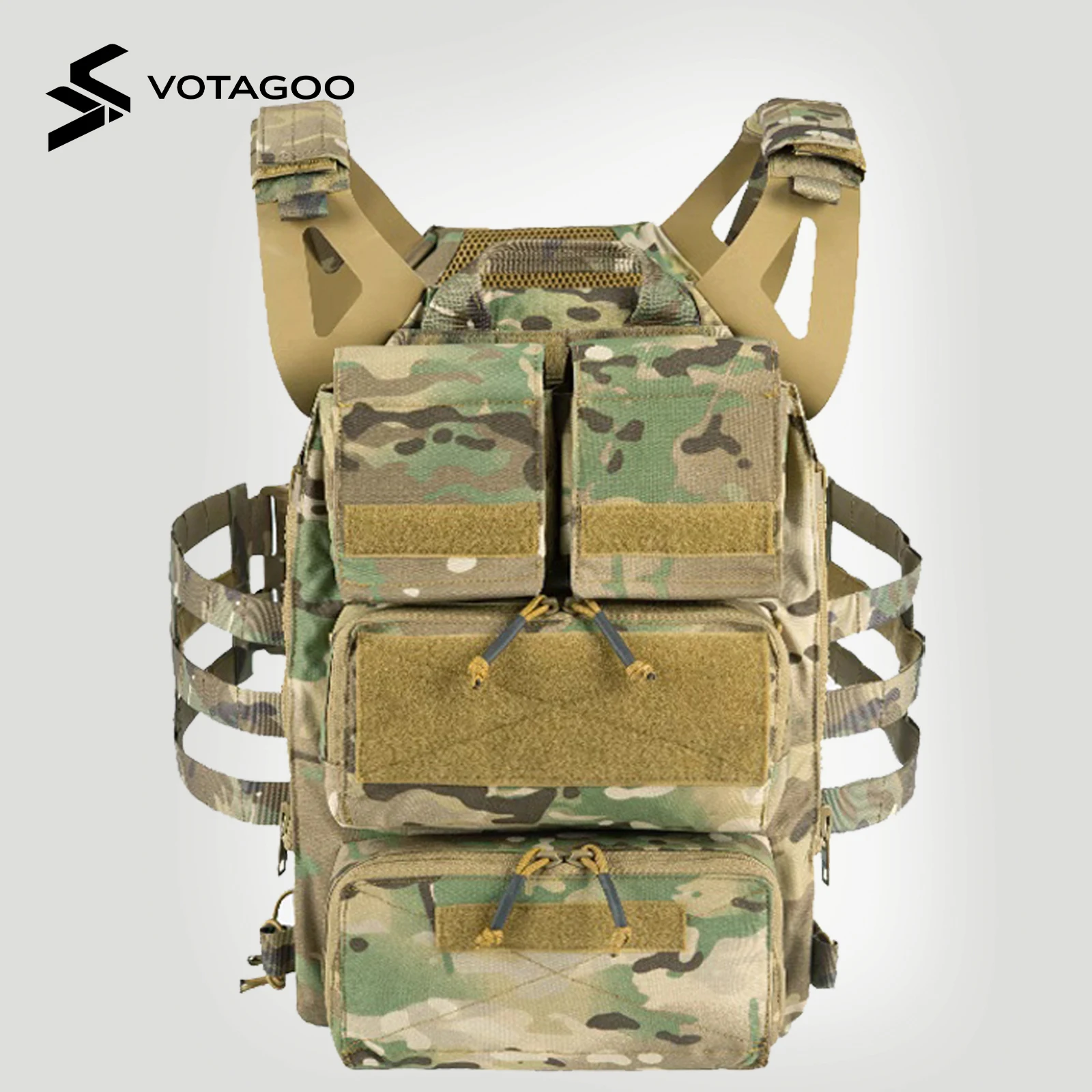 VOTAGOO pouch táctico con cremallera para panel JPC compatible MOLLE - imagen 4