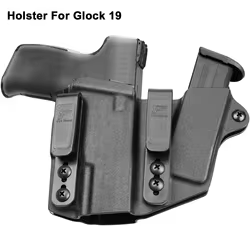 Glock G19/G19X/G17 Funda Sidecar Kydex IWB con porta cargadores derecha