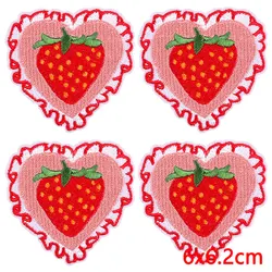 Parche bordado termoadhesivo rosa corazón de dibujos animados
