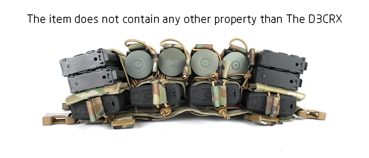 Chest rig táctico en uso con accesorios