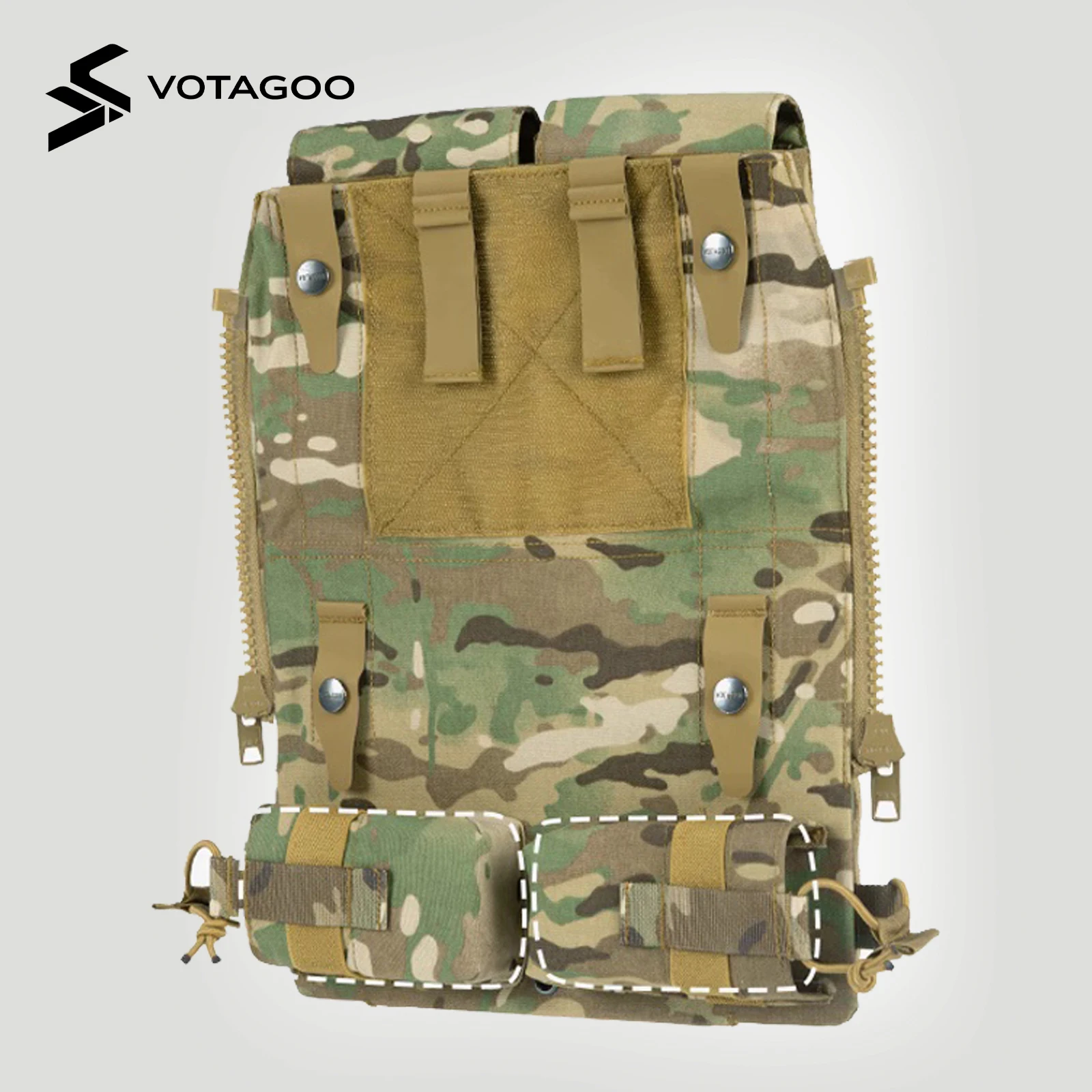 VOTAGOO pouch táctico con cremallera para panel JPC compatible MOLLE - imagen 5