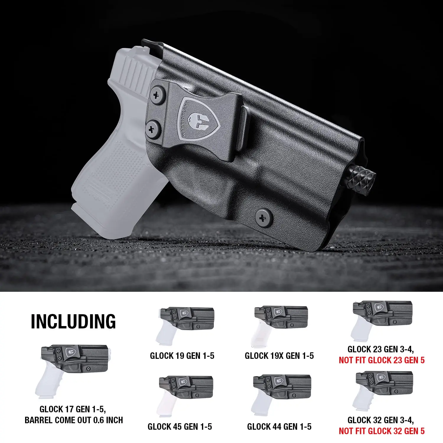 Funda IWB de Kydex para Glock 17, 19, 23, 32, 19X, 44 y 45 - imagen 3