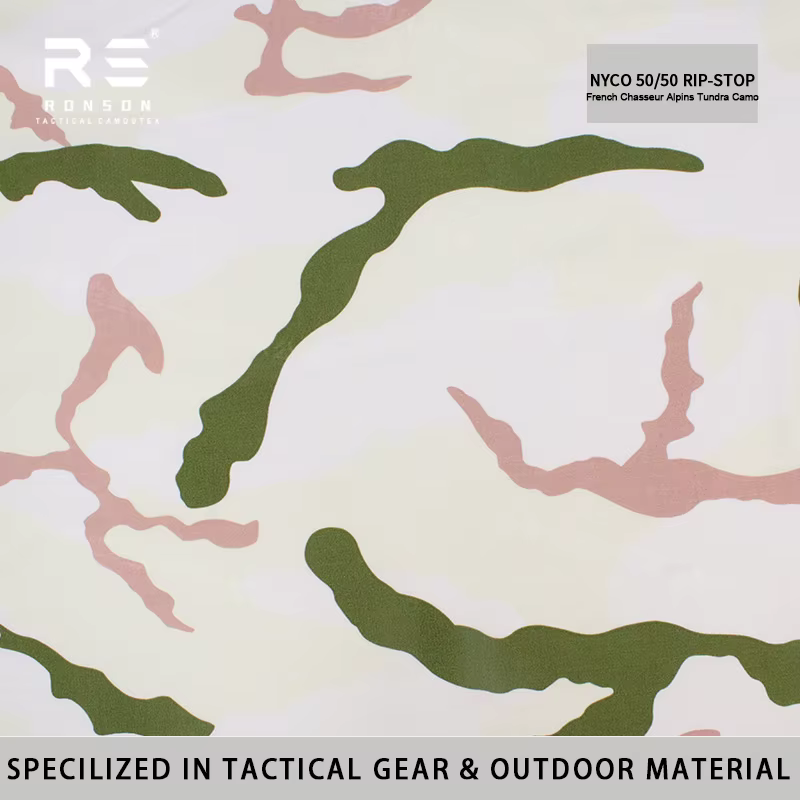 Tela táctica Ripstop NYCO camuflaje Chasseur nieve