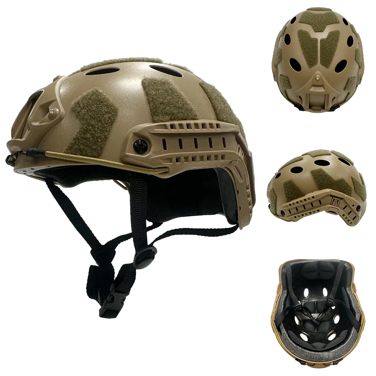 Casco táctico FAST ABS con paneles gancho y bucle para airsoft - imagen 4