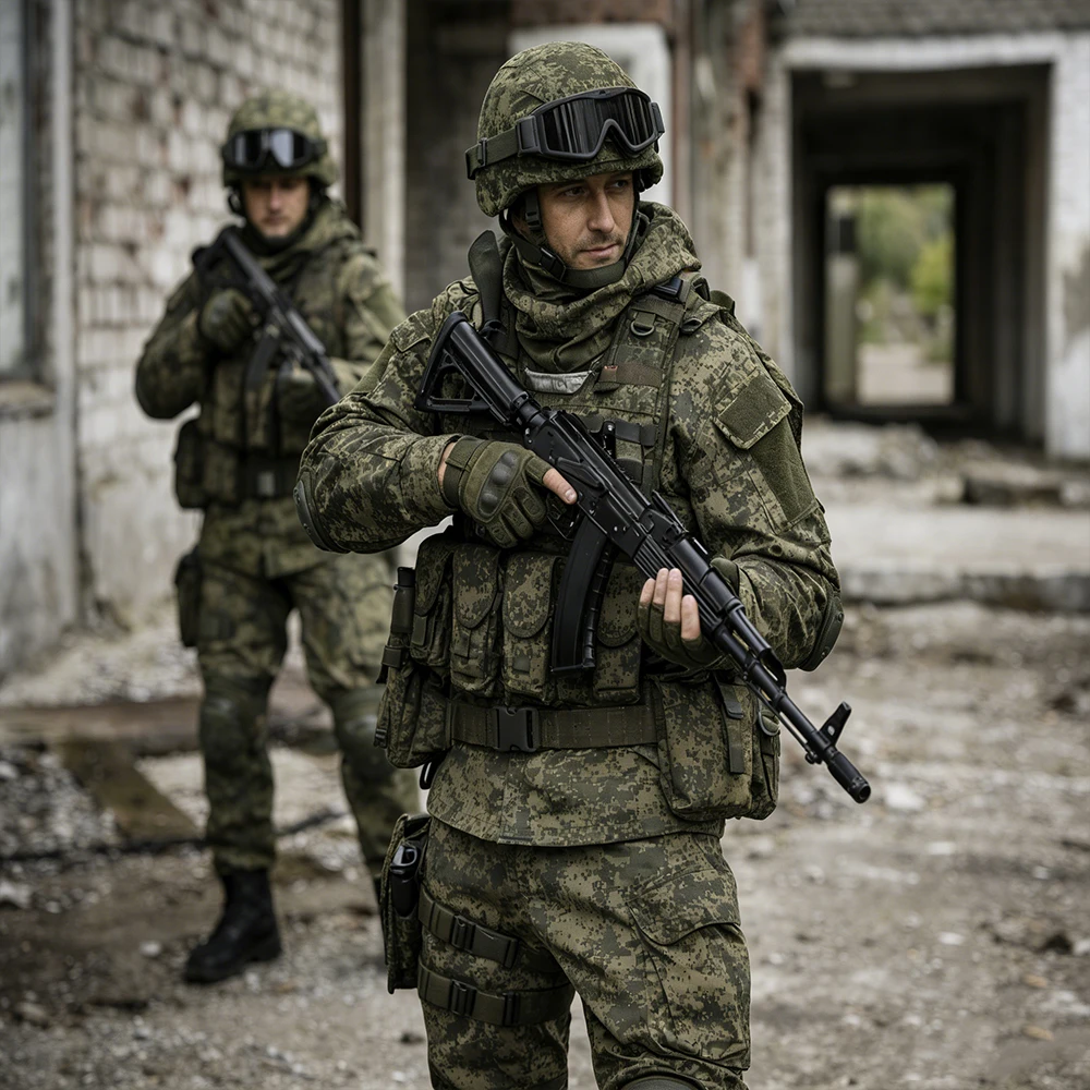 EMR conjunto de chaleco táctico y sistema MOLLE camuflaje ruso