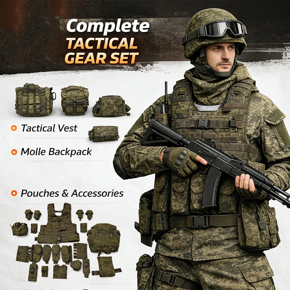 EMR conjunto de chaleco táctico y sistema MOLLE camuflaje ruso - imagen 3