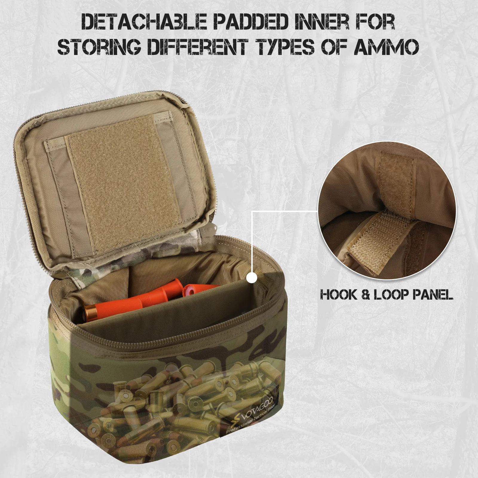 VOTAGOO Bolsa táctica para munición, transporte de pistola y rifle - imagen 2