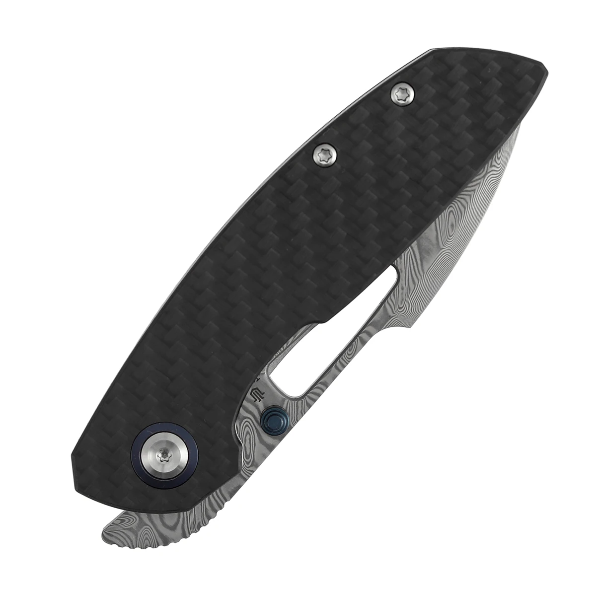 Navaja plegable Tenable cuchillo bolsillo acero damasco 14C28N G10 - imagen 5