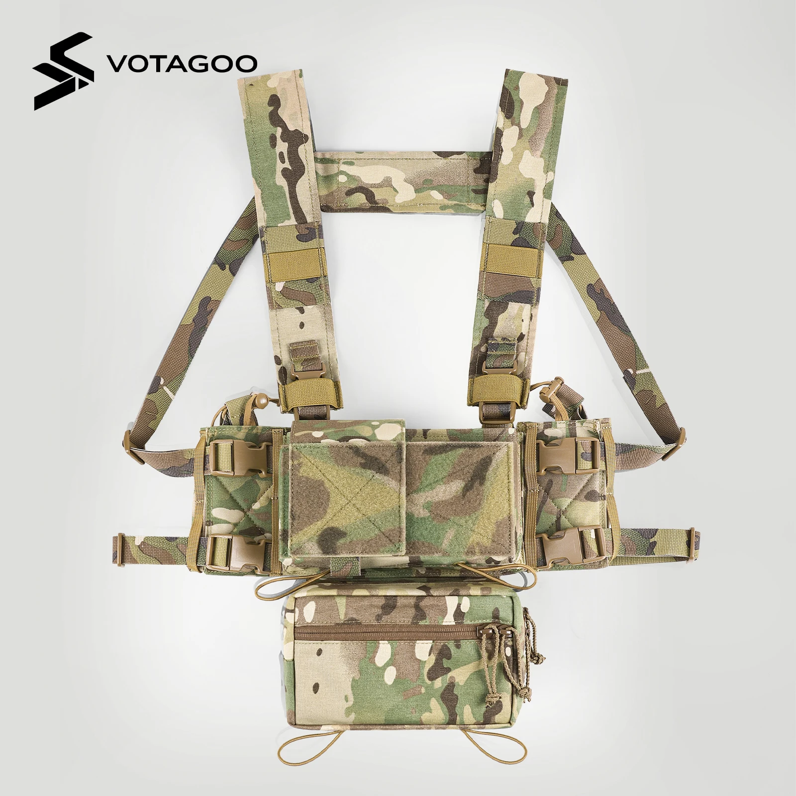 VOTAGOO pechera táctica MOLLE desmontable para portaplacas - imagen 5