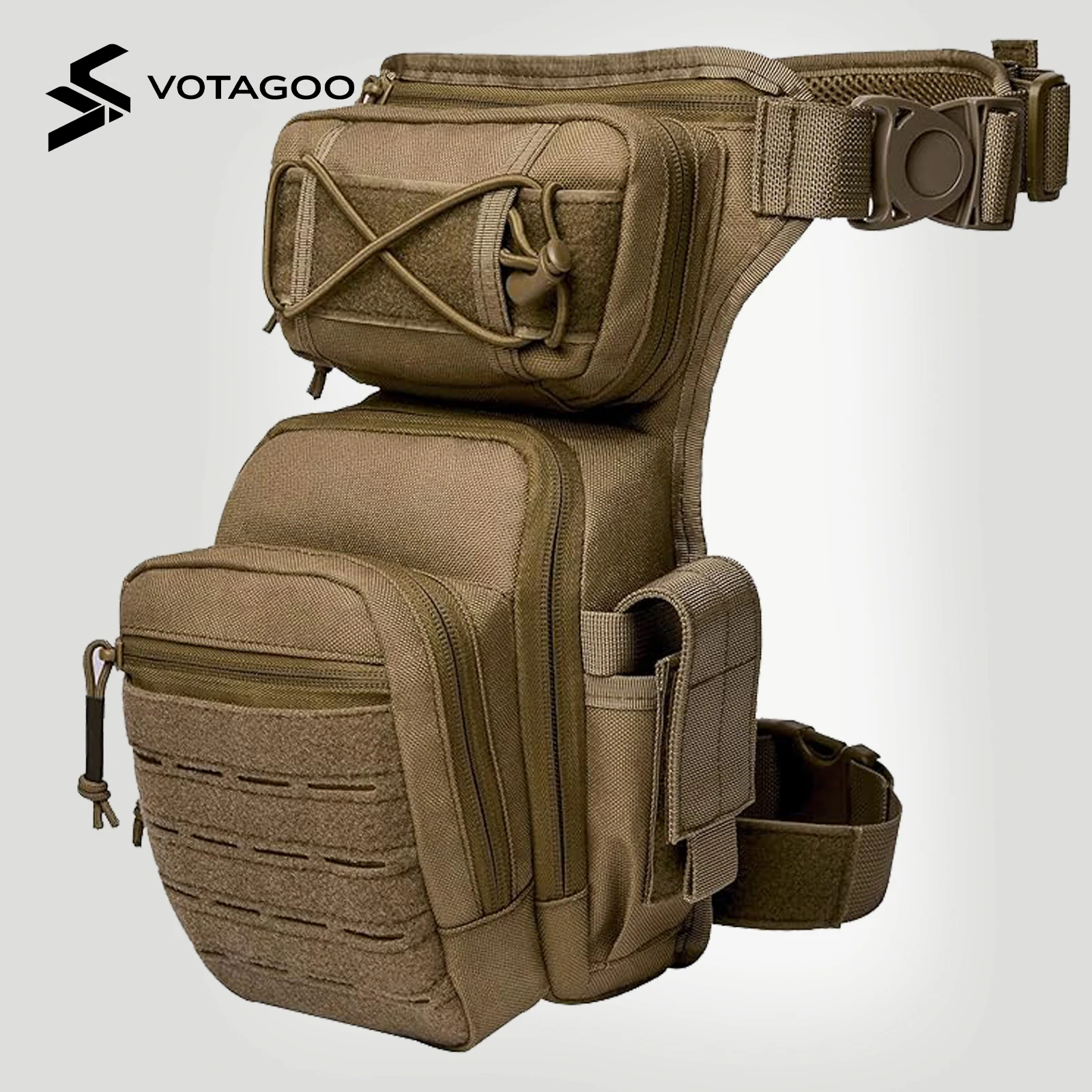VOTAGOO Bolsa táctica de pierna para muslo unisex, senderismo - imagen 4