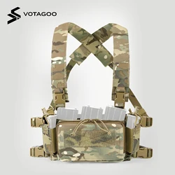 VOTAGOO Chaleco Táctico con Bolsillos MOLLE y Arnés Ajustable