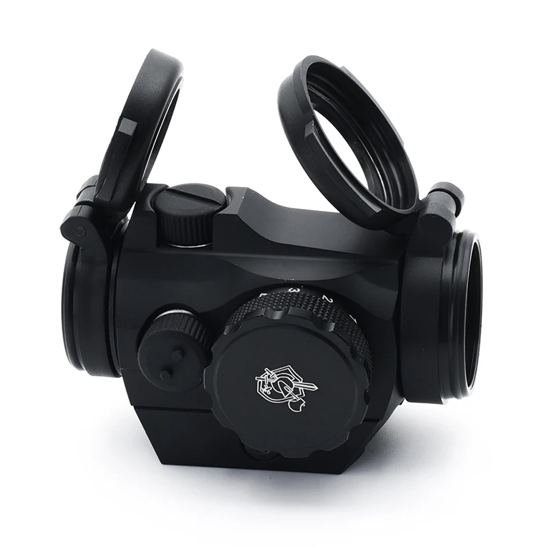 Vista cenital del red dot con tapa de batería Evolution Gear