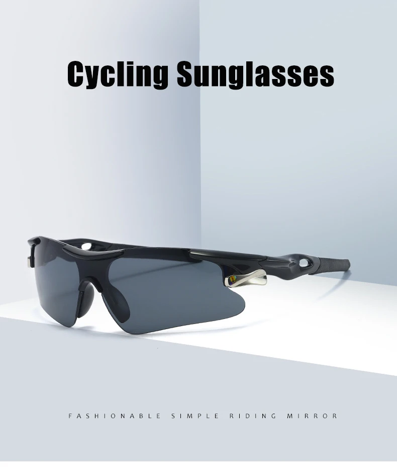 Gafas de sol deportivas JSJM con montura negra y lentes oscuras