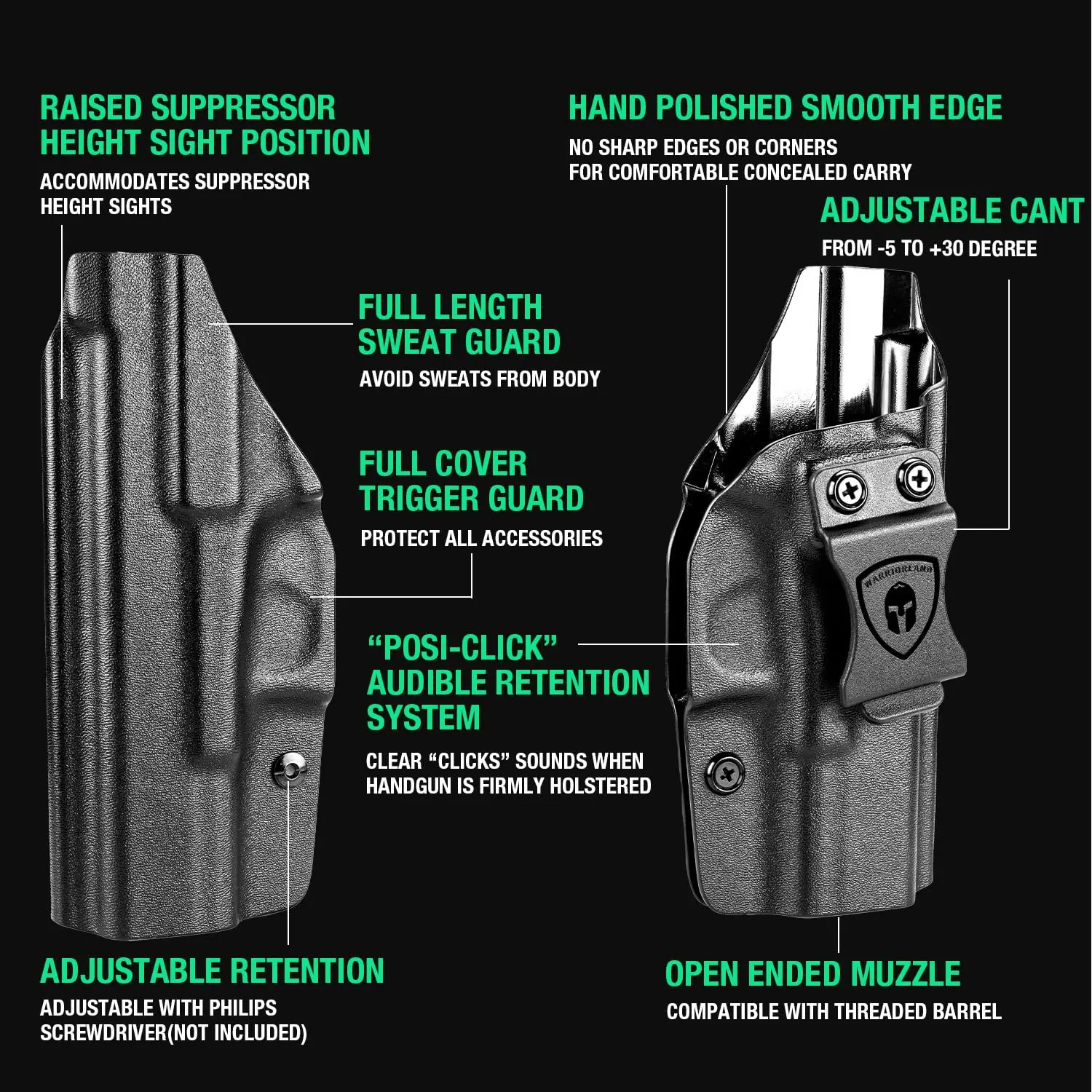 Funda Kydex IWB Glock 19/19X/23/32/44/45 Gen 3-4 ocultación cintura - imagen 4